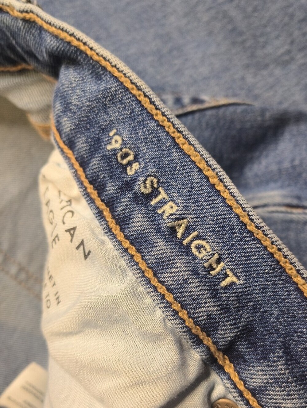 S1138 90s Straight Stretch w/30" Inseam👖American Eagle Women's Size 12 Jeans - Picture 4 of 6